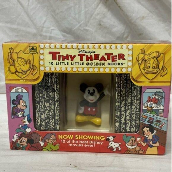 NWT IOB Disney's Tiny Theatre 10 Mini Golden Books Set Sealed Vintage